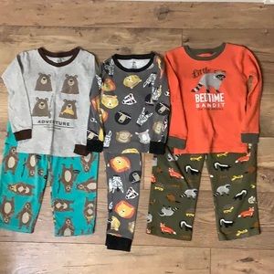 3 Pairs Lot Carter’s Boys 4T 5T 2 Piece Pajamas